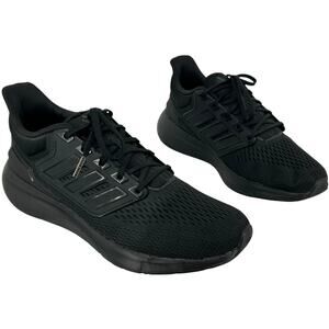 Men's Triple Black Adidas EQ21 Run Trainer Running Sneaker Shoes Sz 10.5M H00521